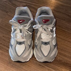 Boys: Gray and White 9060 New Balance Sneakers
